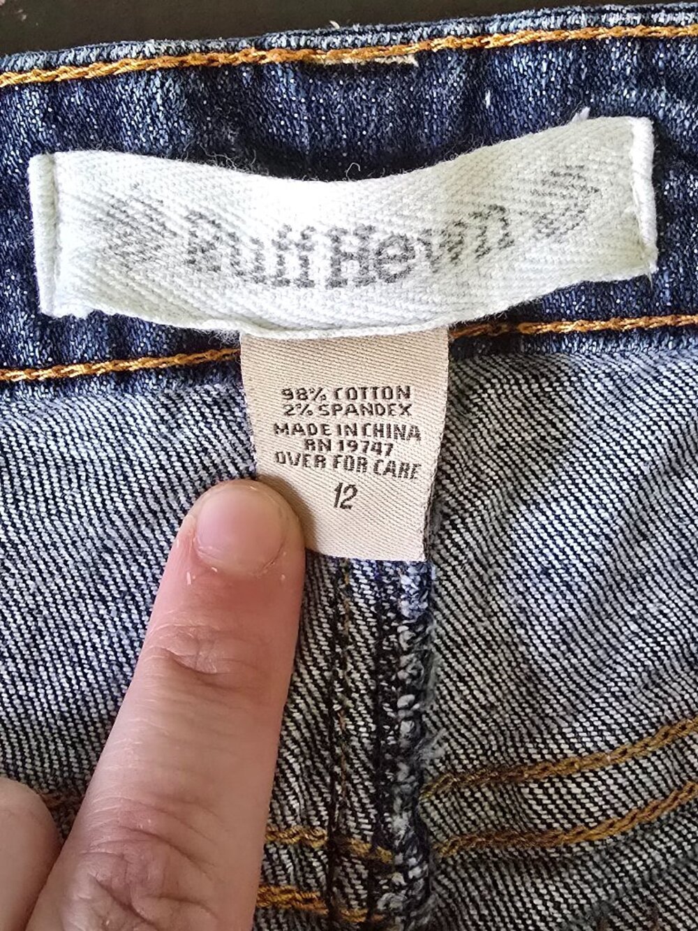 Ruff Hewn Women’s Denim Capris | Size 12 | EUC Dark Wash Stretch